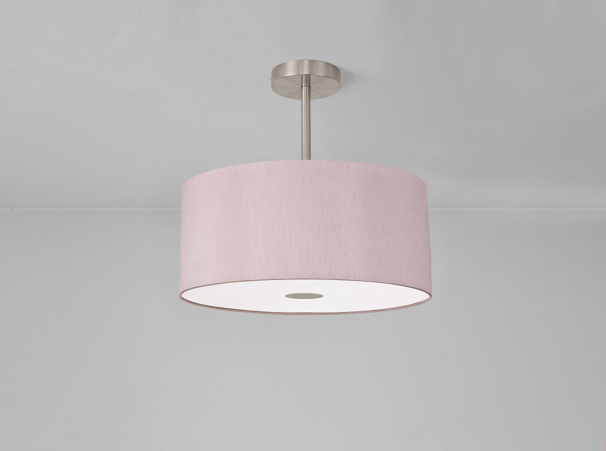 Baymont 40cm Semi Flush 1 Light Satin Nickel, Taupe/Halo Gold, Frosted Diffuser DK0257  Deco Baymont